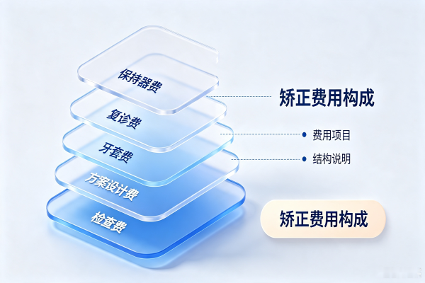 牙齿矫正矫正费用构成示意图
