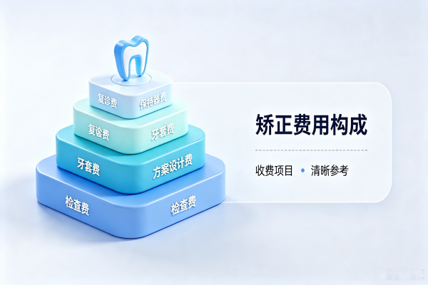 种植牙矫正费用构成示意图