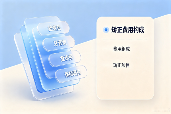 牙齿矫正矫正费用构成示意图