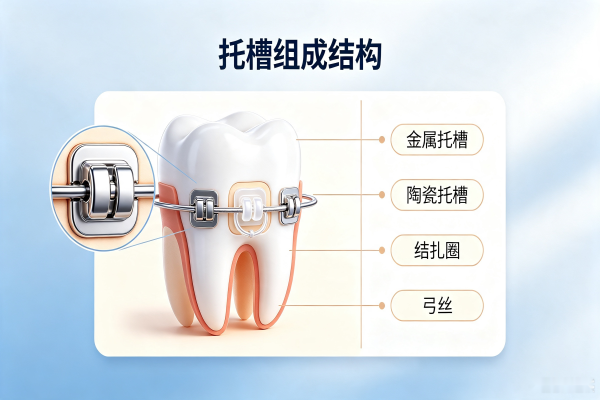 牙齿矫正托槽结构示意图