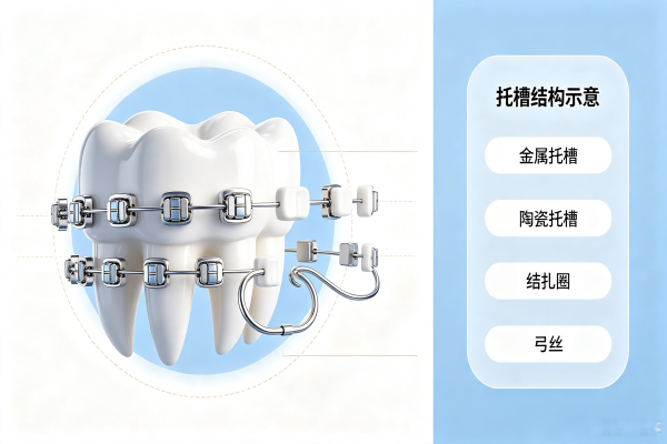 牙齿矫正托槽结构示意图