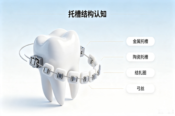 牙齿矫正托槽结构示意图