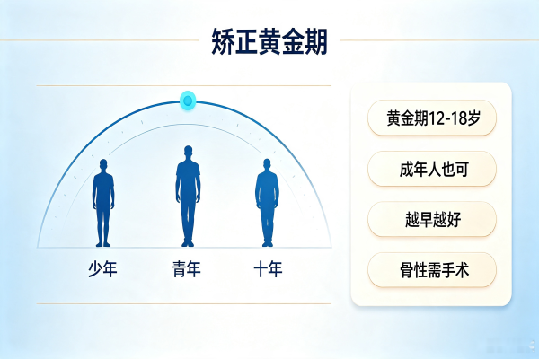 牙齿矫正矫正黄金期示意图
