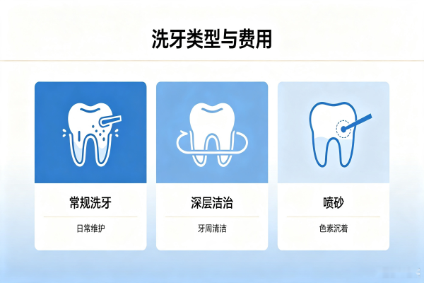 洗牙洗牙类型与费用示意图