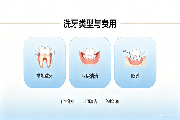 洗牙洗牙类型与费用示意图
