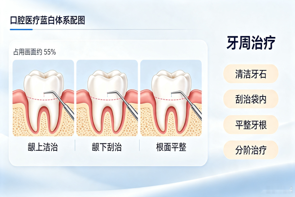 牙周治疗牙周治疗方式示意图
