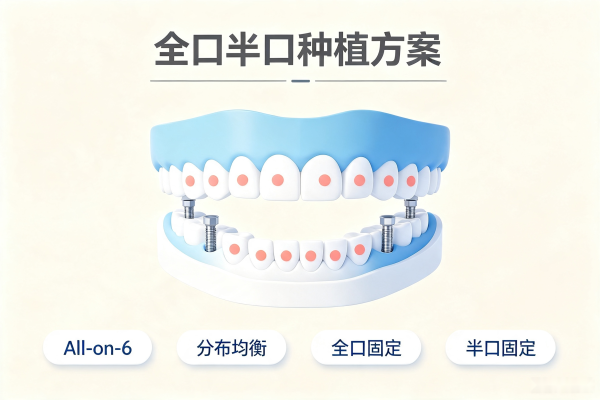 种植牙全口/半口种植方案示意图